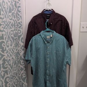 Bundle Of 2, Mens 3XL Button Down Short Sleeves Shirts